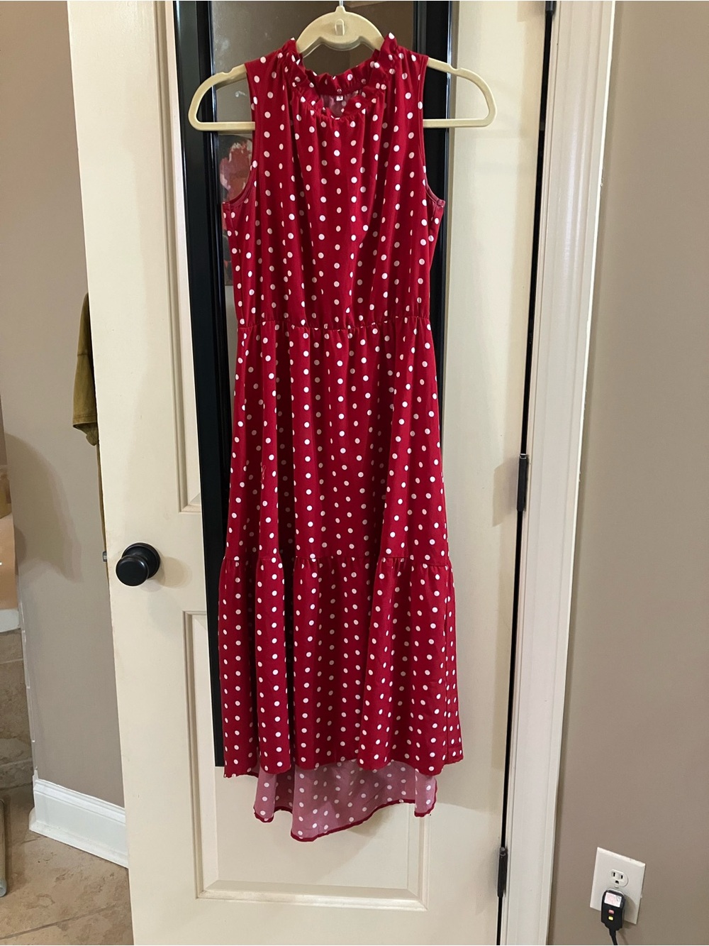 Beautiful red and white polka dot dress